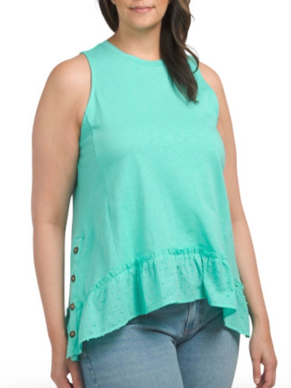 🆕 KAKTUS Aqua Tank Top With Side Buttons 1X
